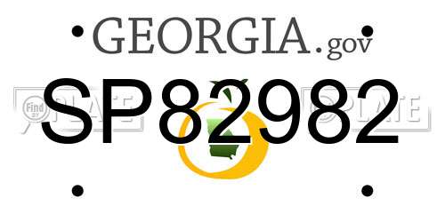 SP82982 Georgia License Plate