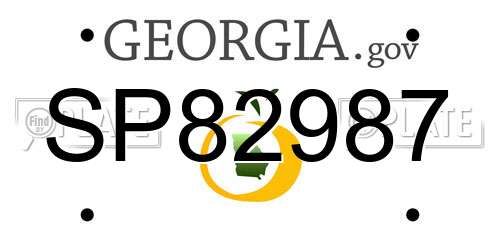 SP82987 Georgia License Plate