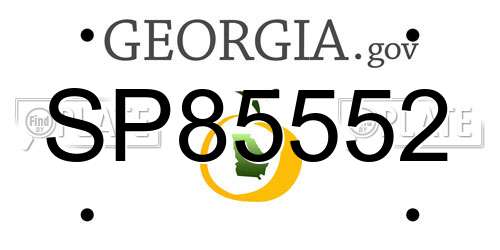 SP85552 Georgia License Plate