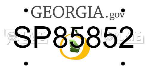SP85852 Georgia License Plate
