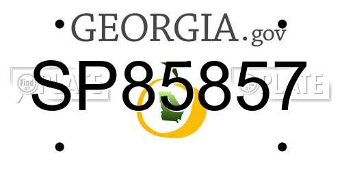 SP85857 Georgia License Plate