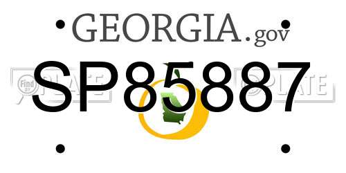 SP85887 Georgia License Plate