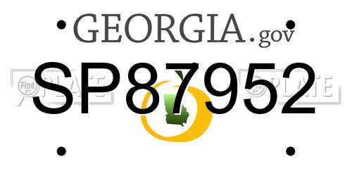 SP87952 Georgia License Plate