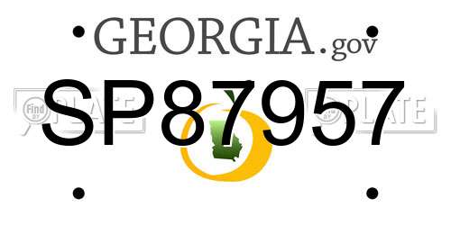 SP87957 Georgia License Plate