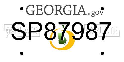 SP87987 Georgia License Plate