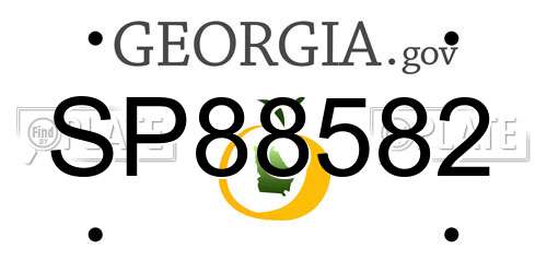 SP88582 Georgia License Plate