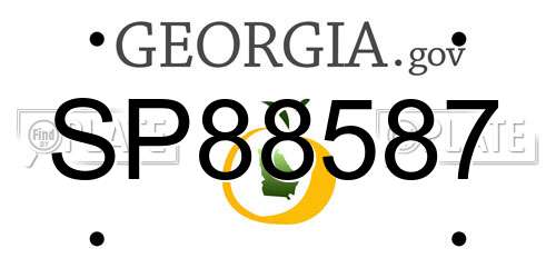 SP88587 Georgia License Plate