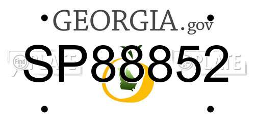 SP88852 Georgia License Plate