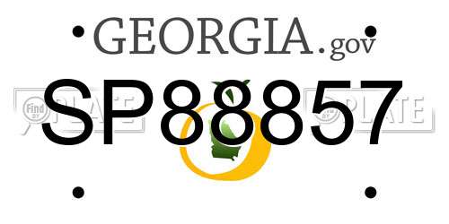 SP88857 Georgia License Plate