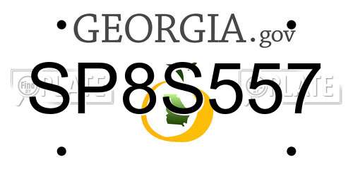 SP8S557 Georgia License Plate
