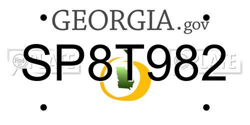 SP8T982 Georgia License Plate