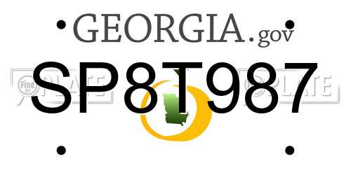 SP8T987 Georgia License Plate