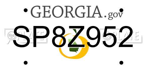 SP8Z952 Georgia License Plate