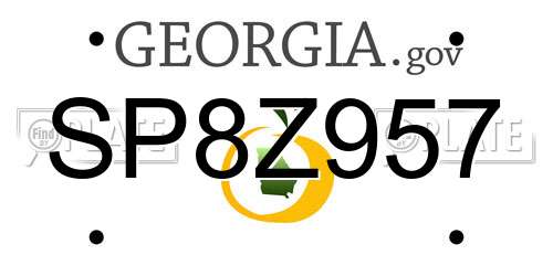SP8Z957 Georgia License Plate