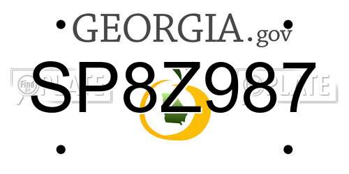 SP8Z987 Georgia License Plate