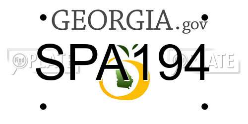 SPA194 Georgia License Plate