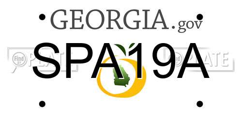 SPA19A Georgia License Plate