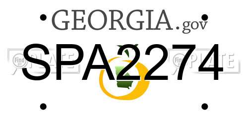 SPA2274 Georgia License Plate