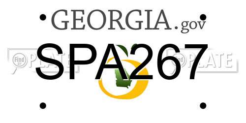 SPA267 Georgia License Plate