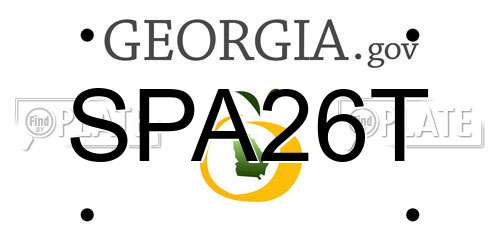 SPA26T Georgia License Plate