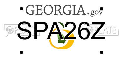 SPA26Z Georgia License Plate