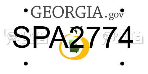SPA2774 Georgia License Plate