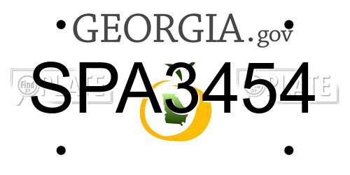 SPA3454 Georgia License Plate
