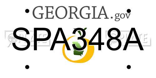 SPA348A Georgia License Plate