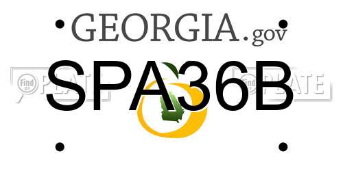 SPA36B Georgia License Plate