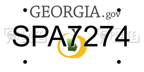 SPA7274 Georgia License Plate
