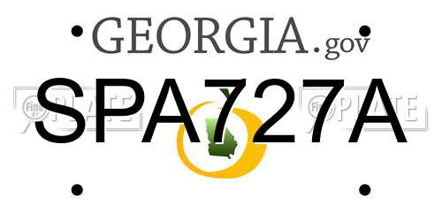 SPA727A Georgia License Plate