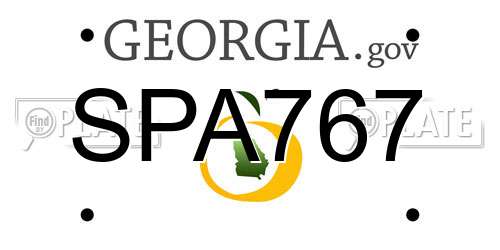 SPA767 Georgia License Plate