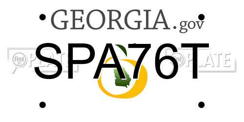 SPA76T Georgia License Plate