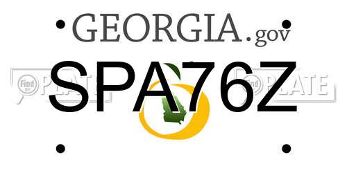SPA76Z Georgia License Plate