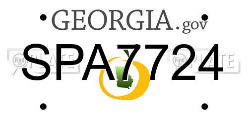 SPA7724 Georgia License Plate
