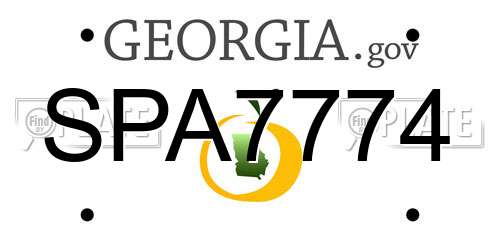 SPA7774 Georgia License Plate