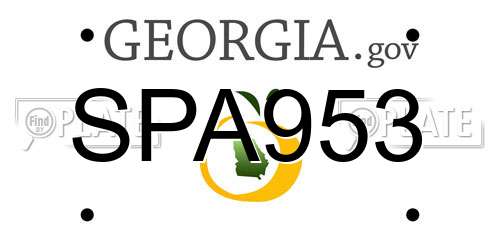 SPA953 Georgia License Plate