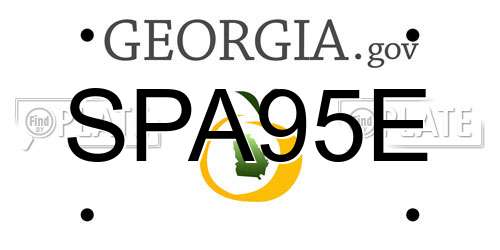 SPA95E Georgia License Plate