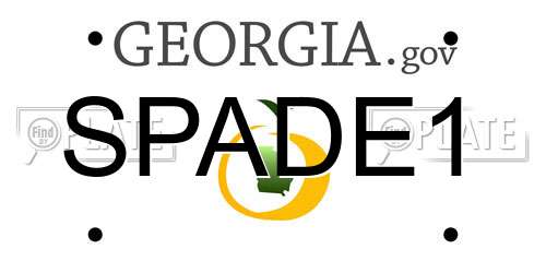 SPADE1 Georgia License Plate