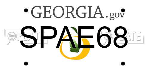 SPAE68 Georgia License Plate