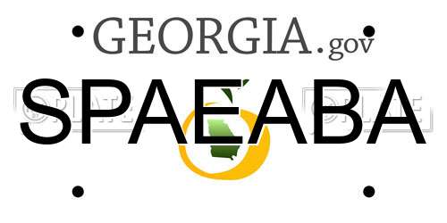 SPAEABA Georgia License Plate