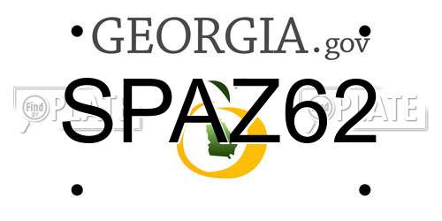 SPAZ62 Georgia License Plate
