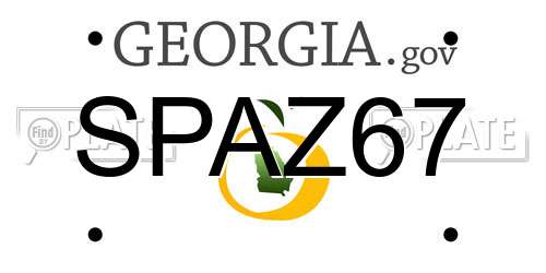 SPAZ67 Georgia License Plate