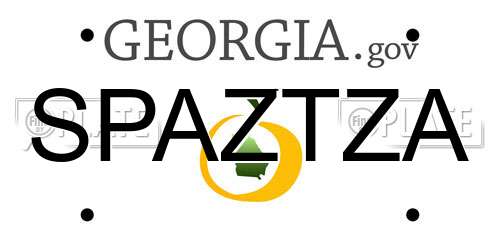 SPAZTZA Georgia License Plate