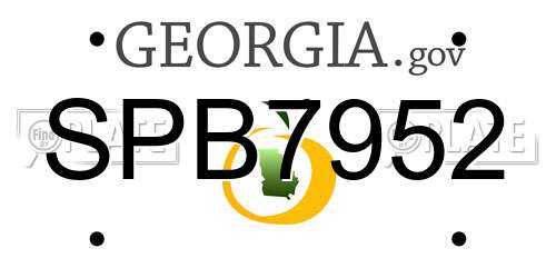 SPB7952 Georgia License Plate
