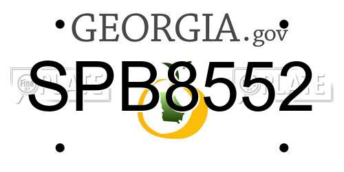 SPB8552 Georgia License Plate