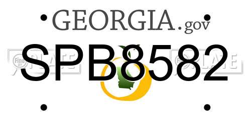 SPB8582 Georgia License Plate