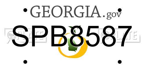 SPB8587 Georgia License Plate