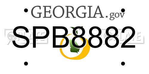 SPB8882 Georgia License Plate
