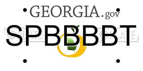 SPBBBBT Georgia License Plate